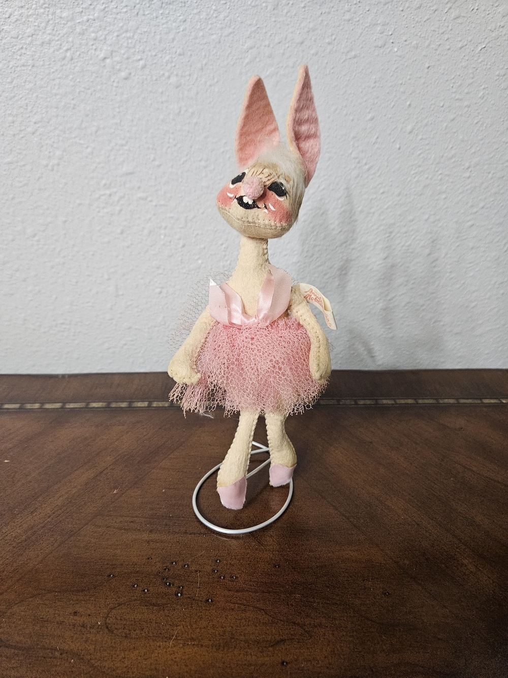 Vintage 60s Annalee Pink and Cream Bunny Ballerina Doll